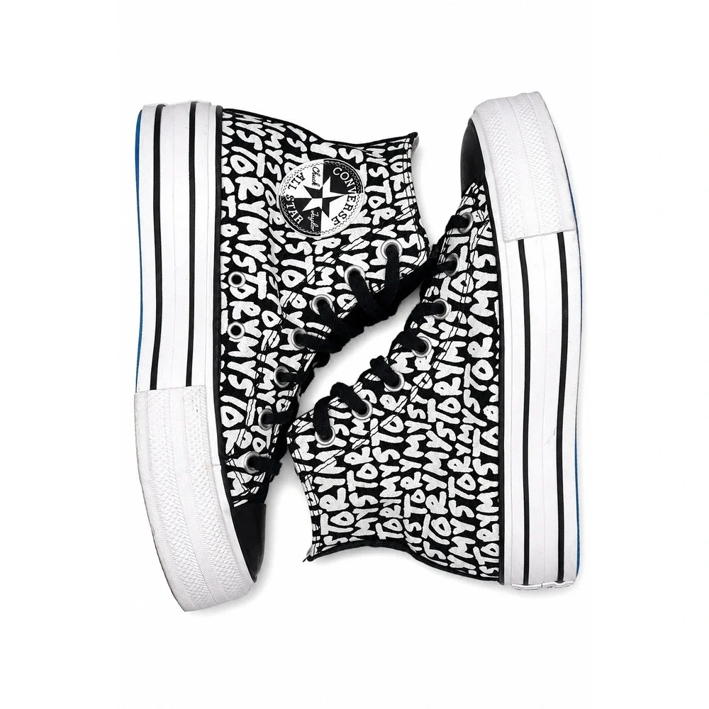 Converse Chuck Taylor All Star My Story Womens 7 Platform High Top Shoes 570321C